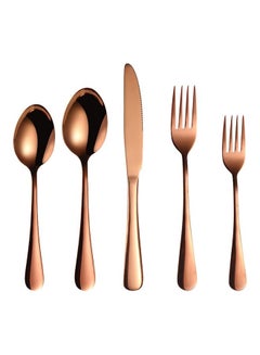 Buy 5-Piece Titanium Cutlery Set Rose Gold in Saudi Arabia