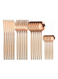 Buy 24-Piece Cutlery Set Rose Gold in Saudi Arabia