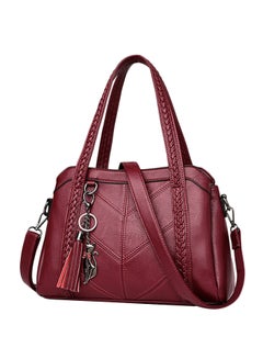 Buy Women Leather Handbag Red in Saudi Arabia