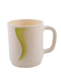 Buy Melamine Super Rays Handle cup Beige/Green 8.1cm in UAE