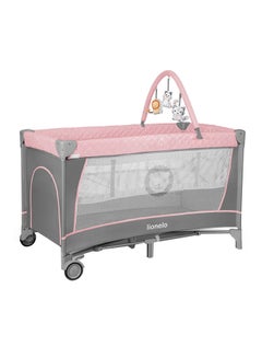 Buy Flower 2 In 1 Travel Bed Baby Playpen, Flamingo Pink in UAE