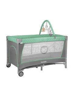 Buy Flower 2 In 1 Travel Bed Baby Playpen, Turquoise Blue in UAE