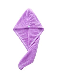 Buy Microfiber Hair Towel Wrap Purple 65x24cm in UAE