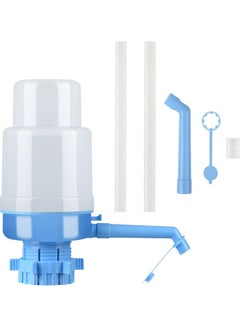 Buy Drinking Water Hand Press Manual Pump Dispenser Blue/White in UAE