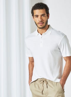 Buy Basic Polo T-Shirt White in Saudi Arabia