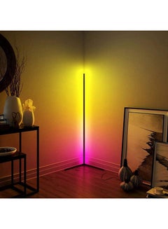 Buy Remote Control RGB LED Corner Floor Lamp Multicolour in UAE