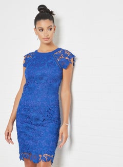 Buy Lace Dress Cobalt in Saudi Arabia