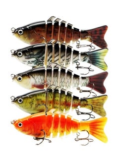 Buy 5-Pack Multi Jointed Swimbait Slow Sinking Bionic Swimming Lure Set in UAE