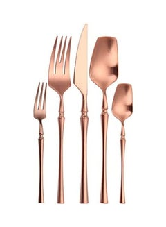 Buy 5-Piece Various Size Stainless Steel Cutlery Set Pink in UAE
