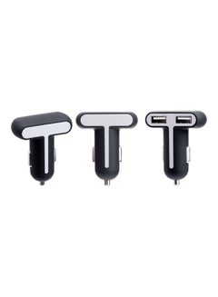 Buy 3-Piece Dual Car Phone Charger Black/White in UAE