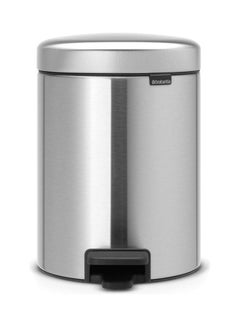 Buy Pedal Bin Newicon With Plastic Inner Bucket Silver/Black 5Liters in Saudi Arabia