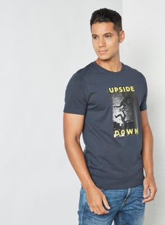 Buy Graphic Print T-Shirt Navy in UAE