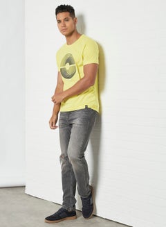 Buy Graphic Print T-Shirt Yellow in UAE