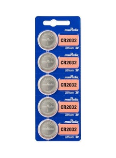 Buy 5Pc Pack CR2032 Lithium 3V Coin Cell Battery Silver in Saudi Arabia