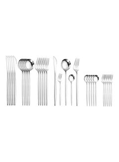 Buy 30-Piece Stainless Steel Cutlery Set Silver in UAE