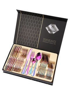 Buy 24-Piece Cutlery Set Multicolour in Saudi Arabia