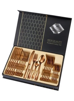 Buy 24-Piece Cutlery Set Gold in Saudi Arabia