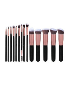 Buy 14-Piece Cosmetic Makeup Brush Set Rose Gold/Black in Saudi Arabia