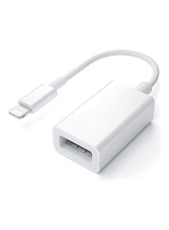 Buy Plug and Play Lightning to OTG USB Camera Adapter White in UAE