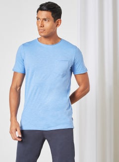 Buy Single Pocket T-Shirt Blue in Saudi Arabia