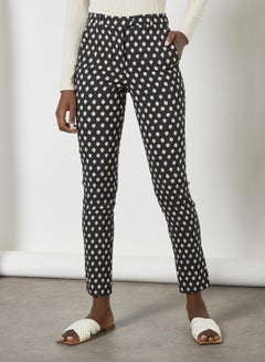 اشتري Dot Print Crop Pants Ecru/Black في السعودية