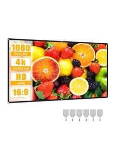 Buy 100 Inch Office HD Curtain for Projector Video with Hooks EN-O1925 Multicolour in Saudi Arabia