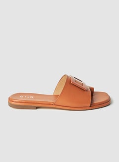 Buy Casual Flat Sandals Tan in Saudi Arabia