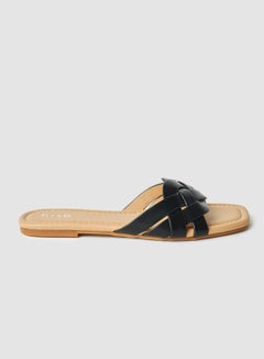 Buy Casual Flat Sandals Black in Saudi Arabia
