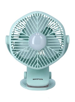 Buy Rechargeable Mini Fan With LED Light KNF5405 Light Green in UAE