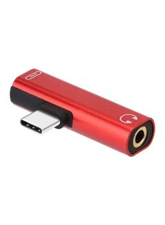 اشتري محول كابل بمنفذ USB Type C إلى منفذ صوت Aux قياس 3.5 مم لكاميرا أوزمو المحمولة بالجيب أحمر/أسود/فضي في السعودية