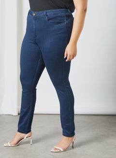 Buy Curvy Denim Jeans Blue in UAE