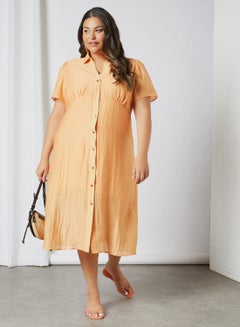 Buy Plus Size Midi Dress Orange in Saudi Arabia