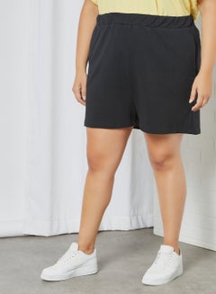 Buy Curvy Sweat Shorts Black in Saudi Arabia