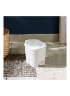 Buy High Quality Sturdy And Durable Environmentally Friendly Long Lasting Tidy Pedal Dustbin With Lid White 20 x 17cm in Saudi Arabia