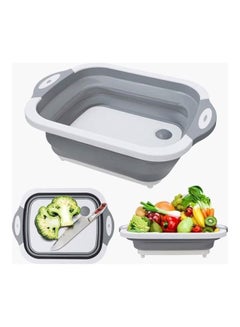 Buy 3-in-1 Neo Multi-Functional Foldable Basket And Board White/Grey 4.8 x 31.5cm in Egypt