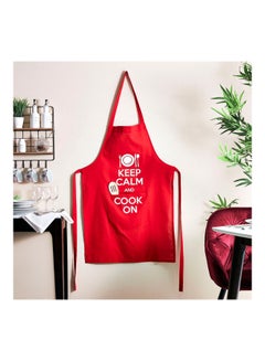 Buy Keep Calm Cotton Printed Apron Red/White 60cm in Egypt