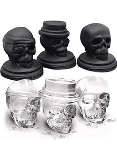 Buy 3D Skull Molds Ice Cube Trays B98 Black in UAE