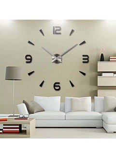 Buy Decorative 3D Mirror Wall Clock Black 63cm in UAE