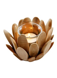 Buy Candle Holder Brown 12x9cm in UAE