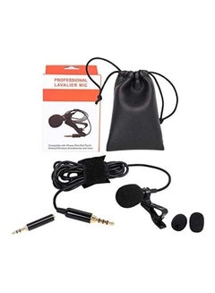 Buy Professional Lavalier Mic With Bag Black/Silver in UAE
