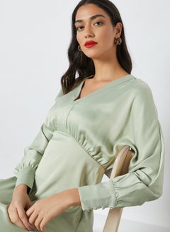Enlighten jurist klæde Shop VERO MODA V-Neck Maxi Dress Desert Sage online in Dubai, Abu Dhabi and  all UAE