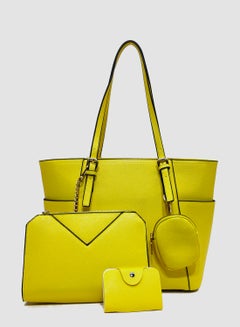 Buy 4 Piece Casual Handbag For Women Set Yellow in Saudi Arabia