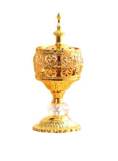 Buy Incense Holder Gold/Clear 19x8cm in UAE