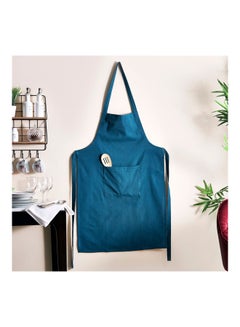 Buy Atlanta Solid Kitchen Apron with Pocket Blue 60cm in Egypt