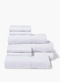 Buy 8 Piece Bathroom Towel Set - 400 GSM 100% Cotton Terry - 4 Hand Towel - 2 Face Towel - 2 Bath Towel - Quick Dry - Super Absorbent White in UAE