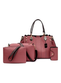 Buy 4-Piece Stylish Shoulder Bag Set Pink in Saudi Arabia