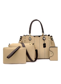 Buy 4-Piece Stylish Shoulder Bag Set Beige in UAE