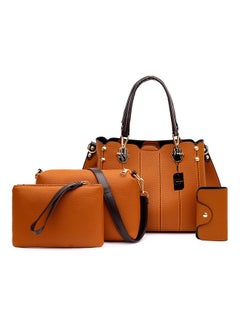 Buy 4-Piece Stylish Shoulder Bag Set Brown in UAE