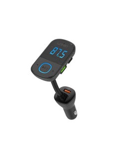 Buy Bluetooth FM Transmitter Fast Car Charger Black in UAE