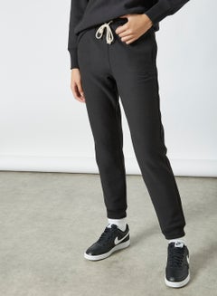 Buy Ribbed Cuff Pants Black in UAE